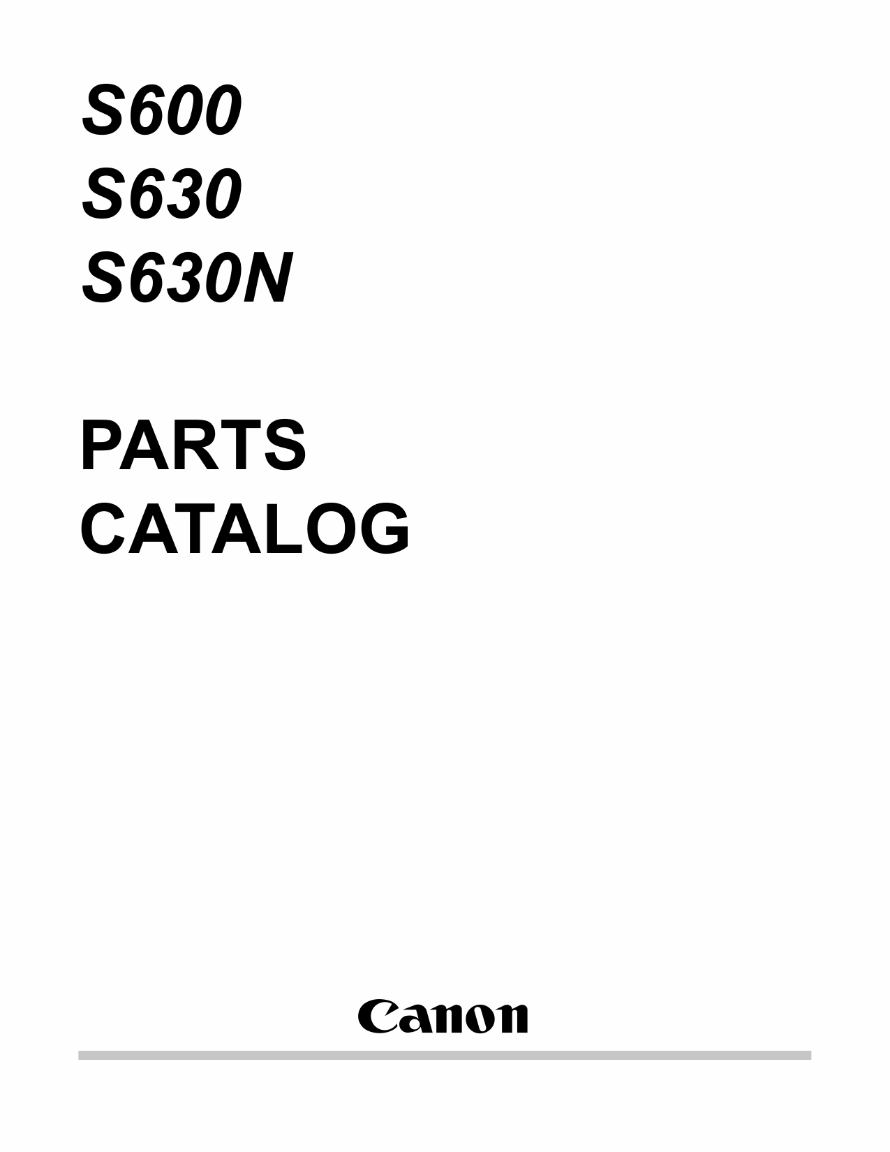 Canon PIXUS S600 S630 S630N Parts Catalog Manual-1